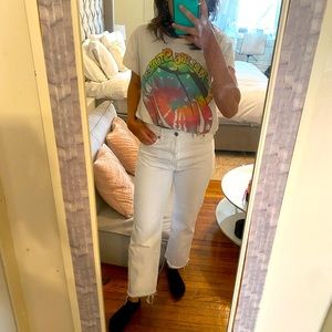 Zara straight leg white jeans